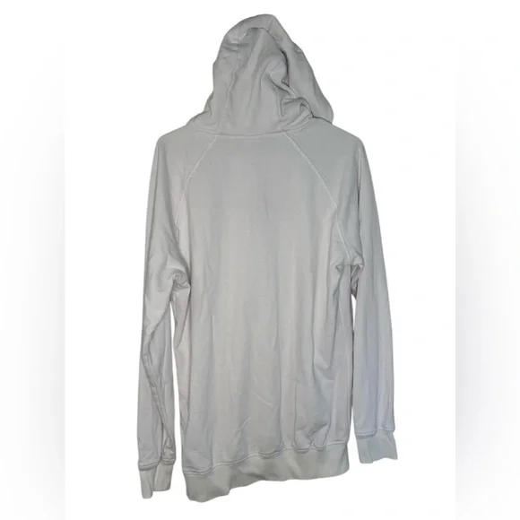 GYMSHARK White Hoodie Black Center Logo Unisex Size Medium Sporty Activewear - Picture 4 of 11